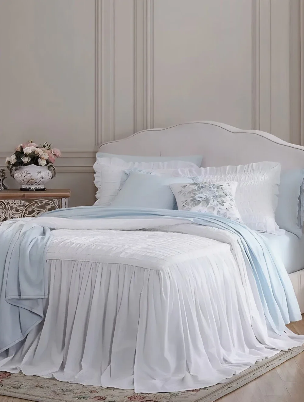 Shabby Chic® Romantic White Queen Bedding Set Bedspread Shams Pillow Cover